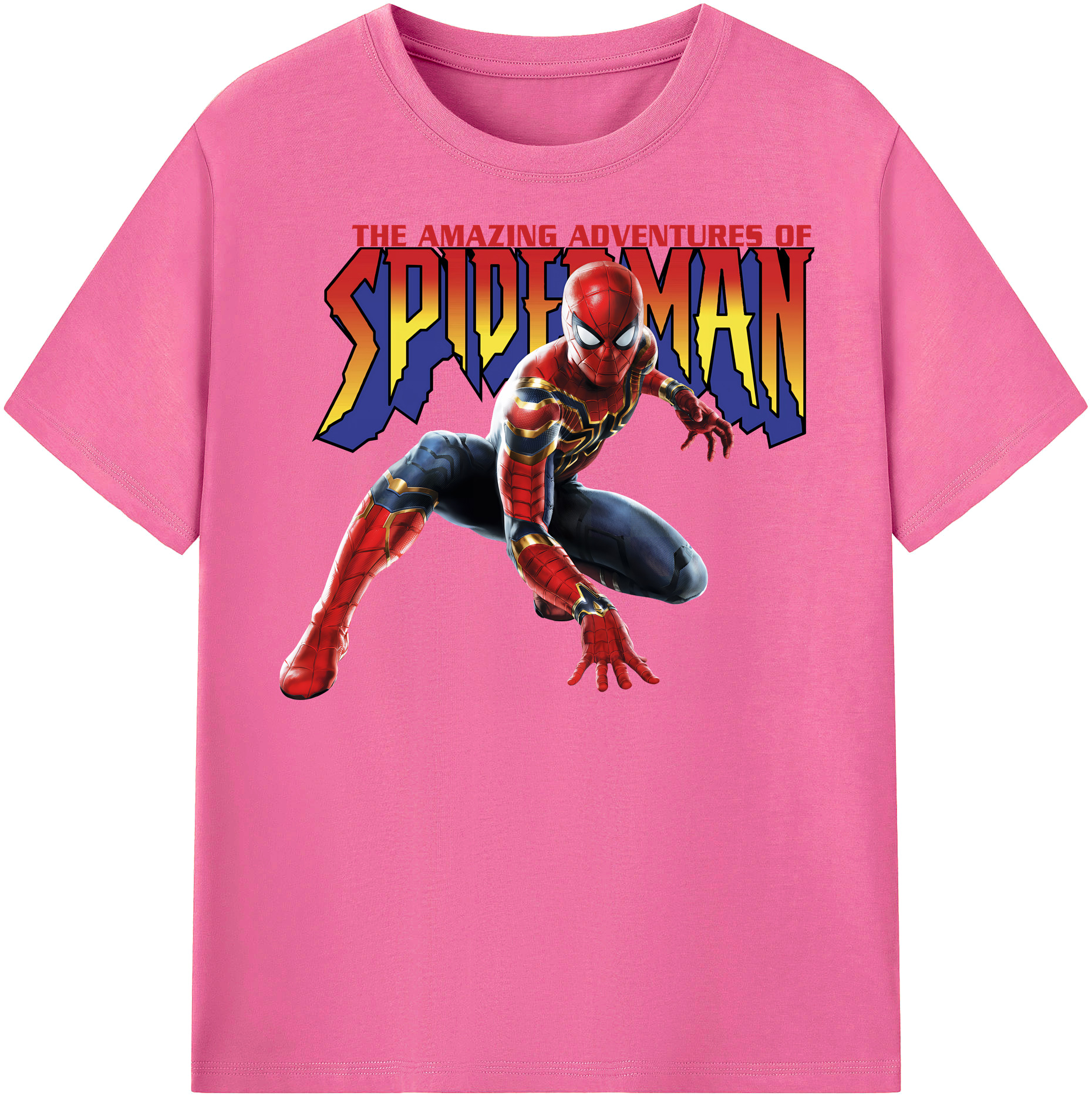 （画像用） Spider Man スパイダーマン レディースカジュアルプリントTシャツ（綿100％）